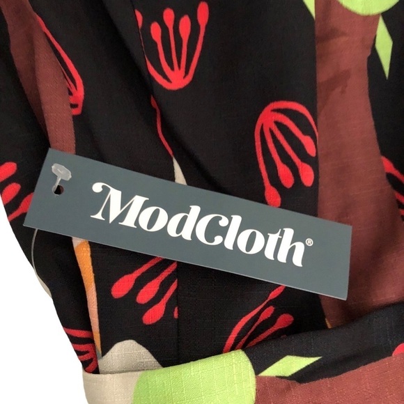 Hutch X ModCloth Dress Let’s Go Boho Brown Black Multi Maxi Size 4 - Picture 9 of 16